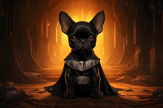 Foto grátis ilustração de desenho animado de cachorro preto