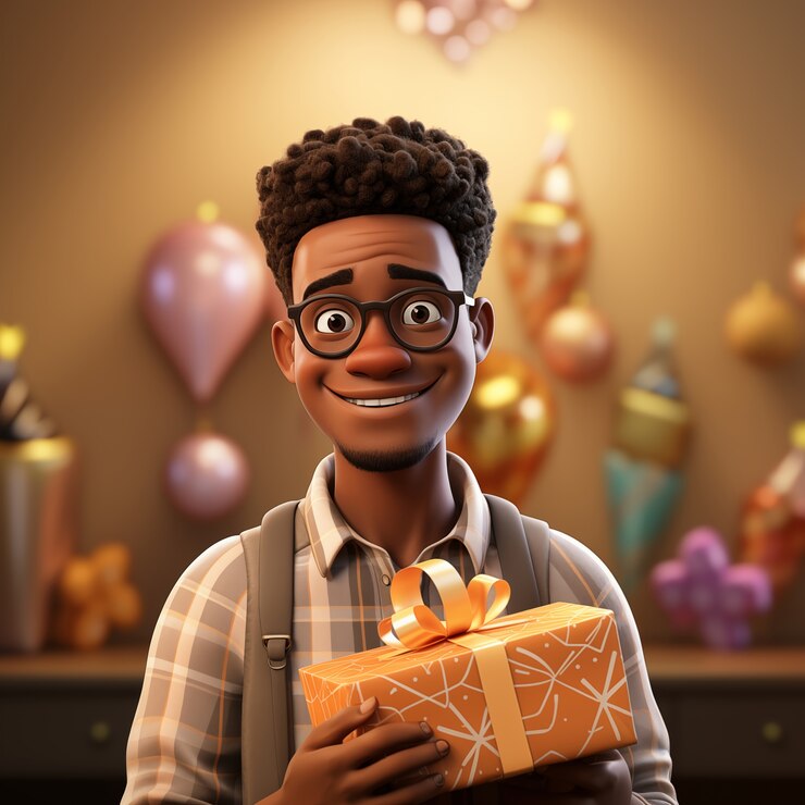 Foto grátis ilustração de desenho animado de celebração de aniversário 3d