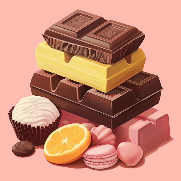 Foto grátis ilustração de desenho animado de chocolate