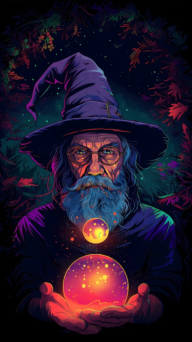 Foto grátis ilustração de desenho animado de feiticeiro