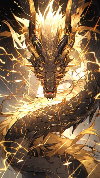 Ilustração de dragão de anime