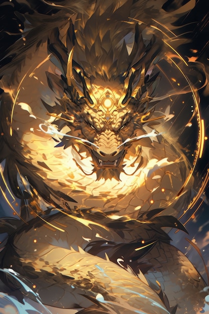 Foto grátis ilustração de dragão de anime
