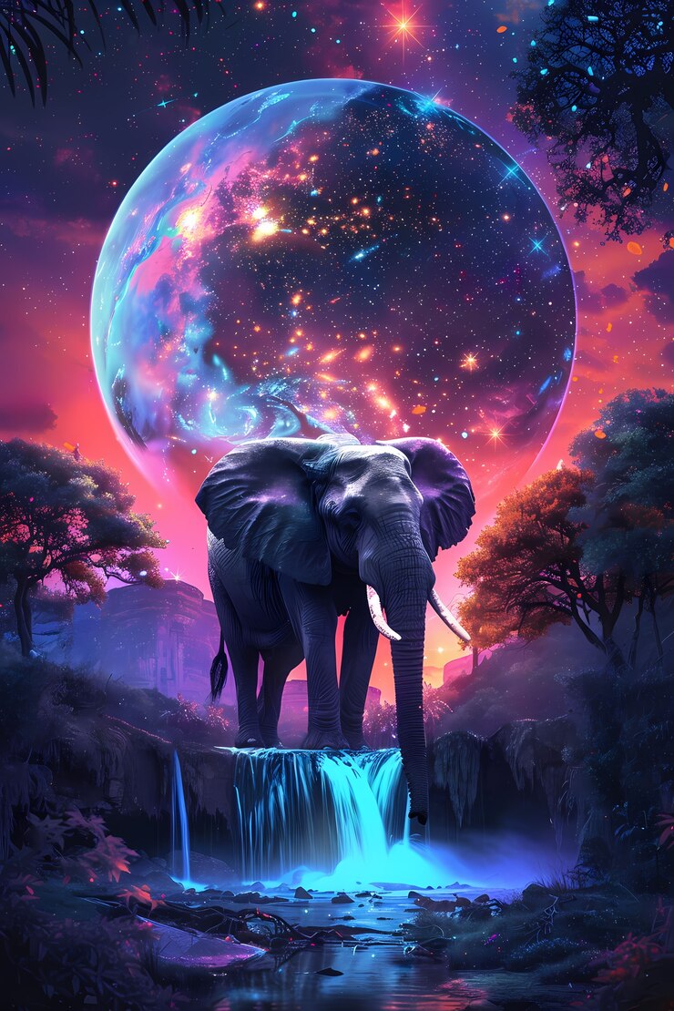 Foto grátis ilustração de elefante de fantasia