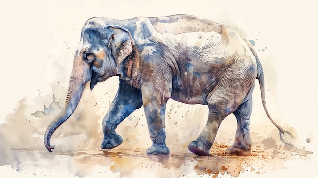 Foto grátis ilustração de elefante em aquarela