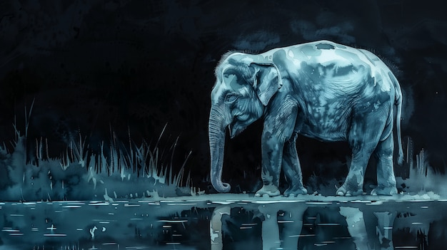 Foto grátis ilustração de elefante em aquarela