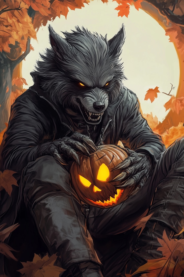 Foto grátis ilustração de estilo anime com uma cena assustadora de halloween