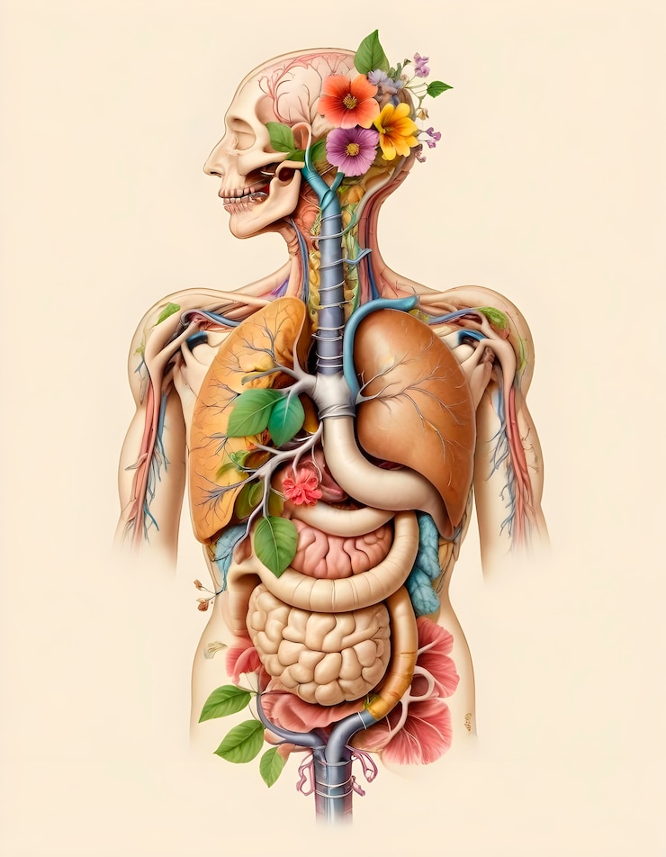 Foto grátis ilustração de órgãos humanos de arte digital