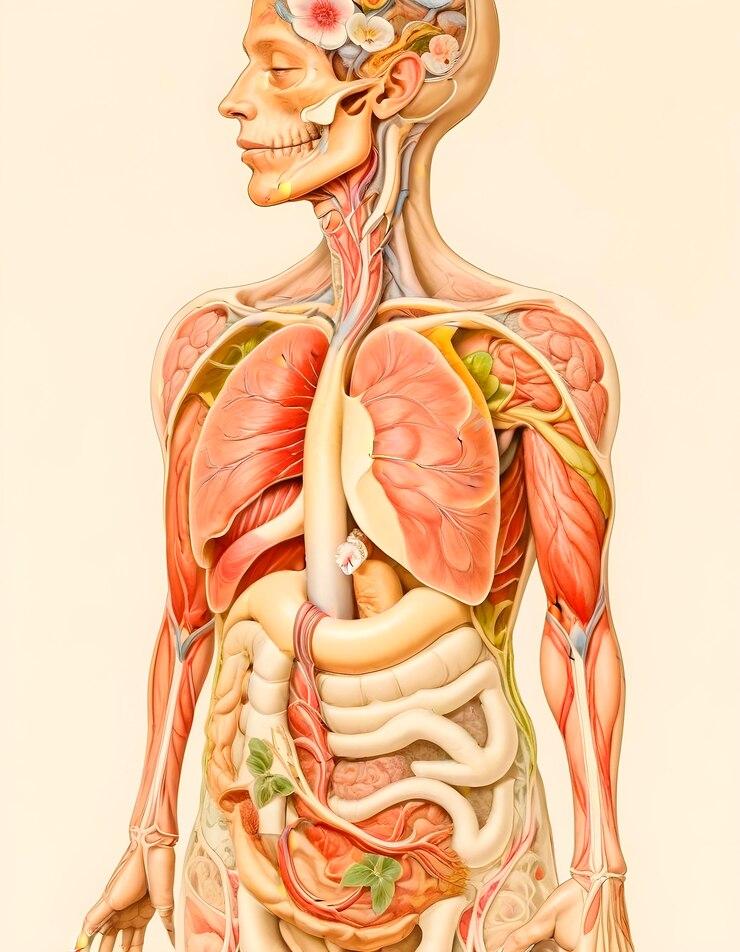 Foto grátis ilustração de órgãos humanos de arte digital