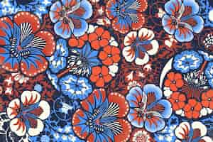 Foto grátis ilustração de padrão floral de batique vintage