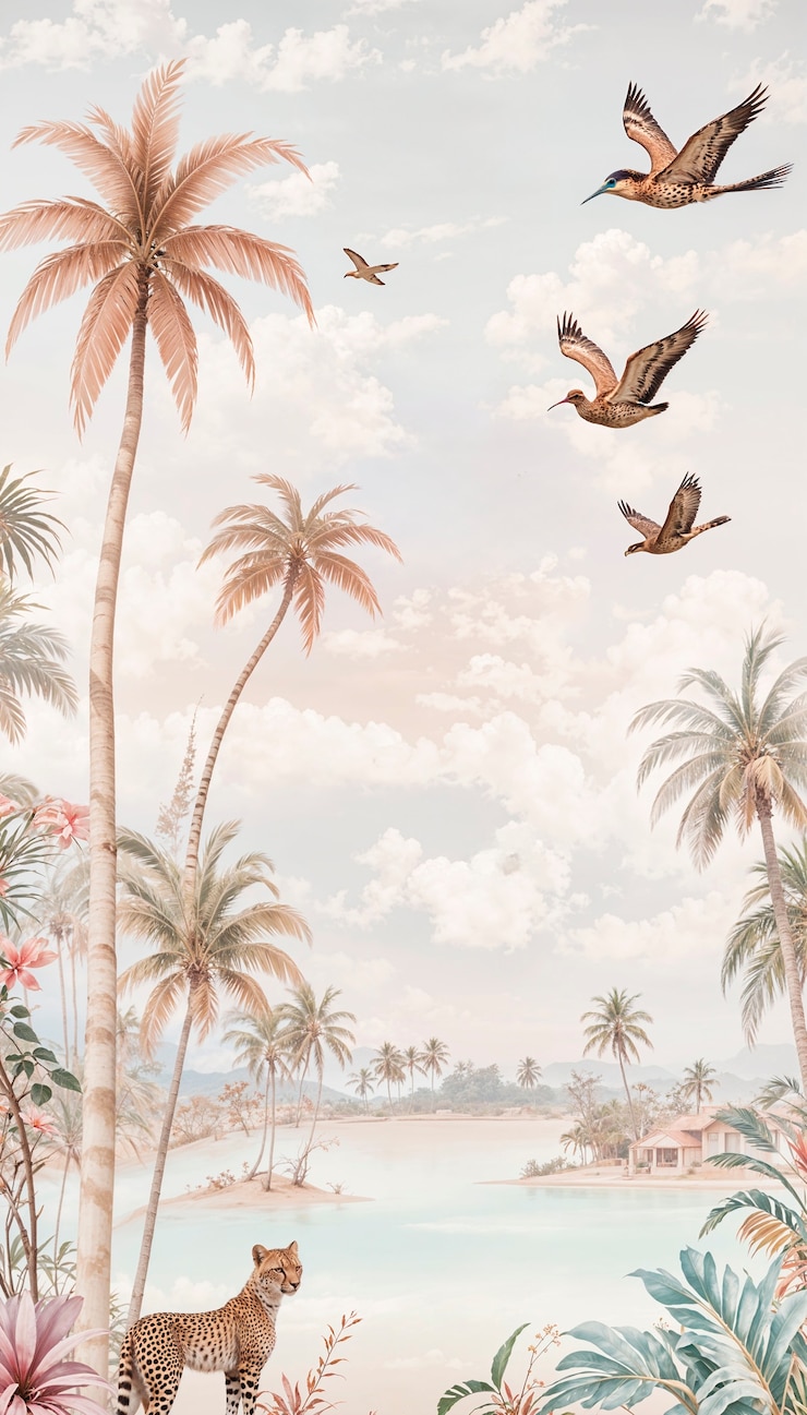 Foto grátis ilustração de paisagens de cores pastel sonhadoras