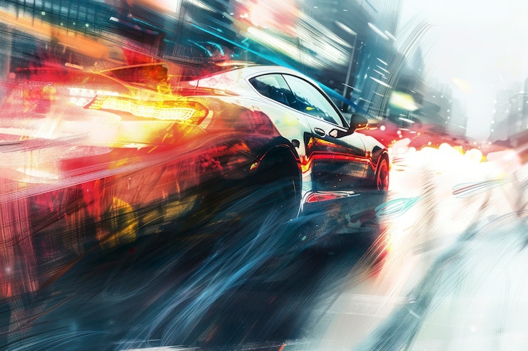 Foto grátis ilustração de pintura de carros em aquarela