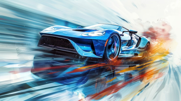 Foto grátis ilustração de pintura de carros em aquarela