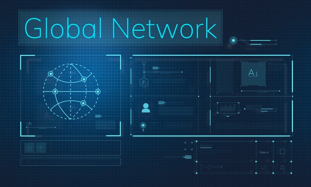 Ilustração de rede global