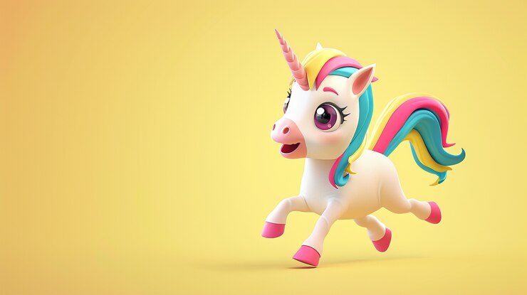 Foto grátis ilustração de unicórnio bonito em 3d