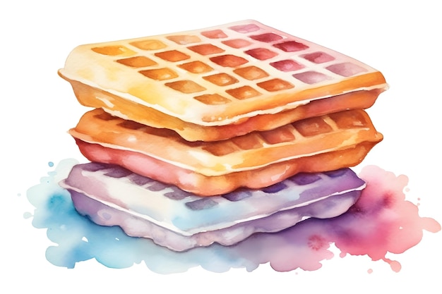 Foto grátis ilustração de waffles de aquarela