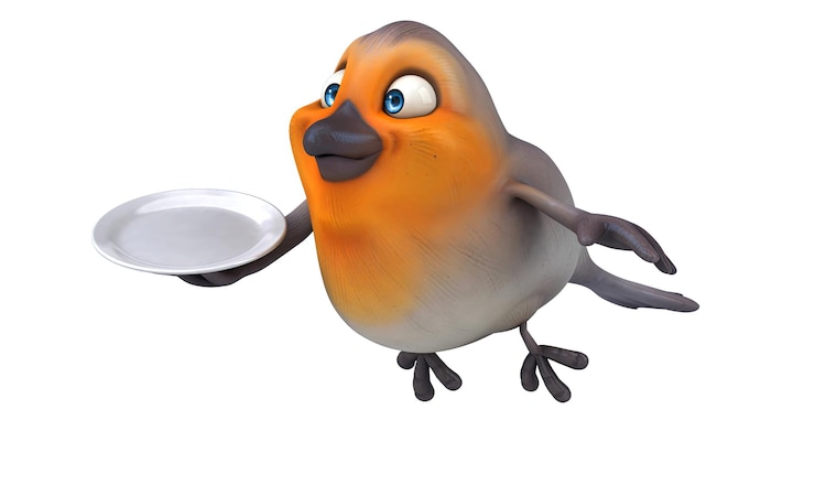 Foto grátis ilustração divertida de pássaro de desenho animado 3d
