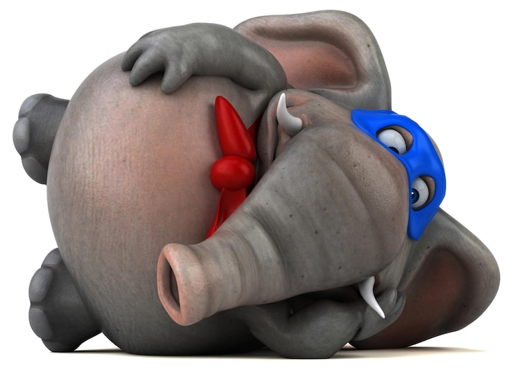 Foto grátis ilustração divertida dos desenhos animados em 3d de um super-herói elefante