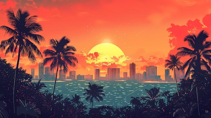 Foto grátis ilustração do havaí em estilo cômico retro