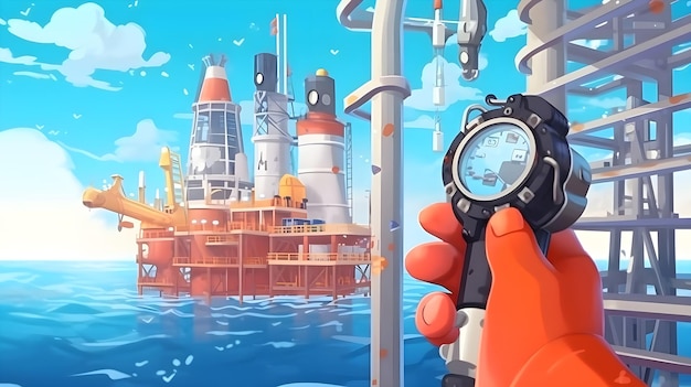 Foto grátis ilustração do projeto do sistema de segurança offshore