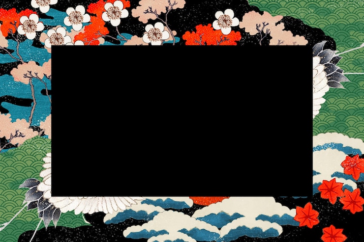 Foto grátis ilustração do quadro japonês vintage, remixada de obras de arte de domínio público