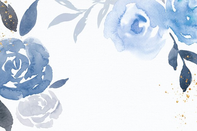 Ilustração em aquarela de inverno com moldura rosa azul