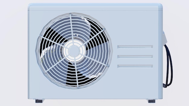 Ilustração isolada da imagem 3d da unidade do condicionador de ar
