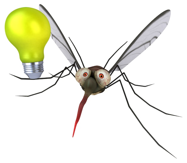 Ilustração mosquito 3d