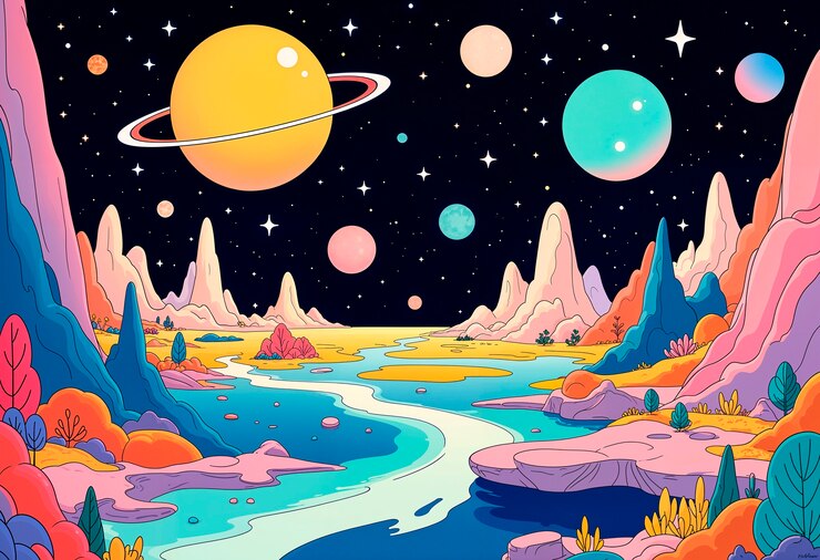 Foto grátis ilustração surreal do planeta