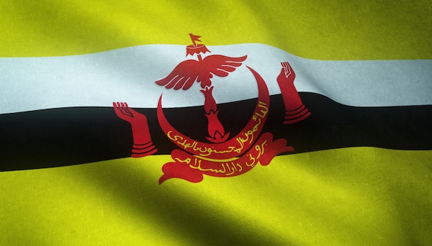 Imagem aproximada da bandeira do Brunei