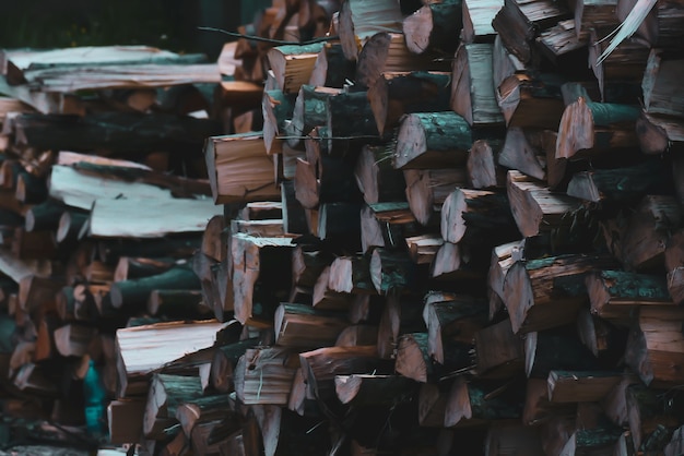 Foto grátis imagem aproximada de uma pilha de toras