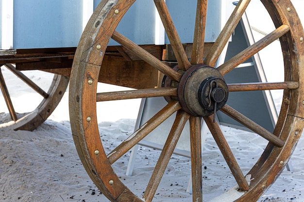 Imagem aproximada de uma roda de carruagem vintage