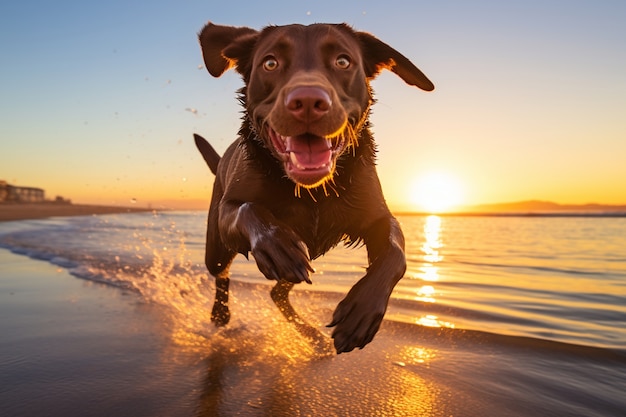 Imagem de cão labrador retriever gerada por ai