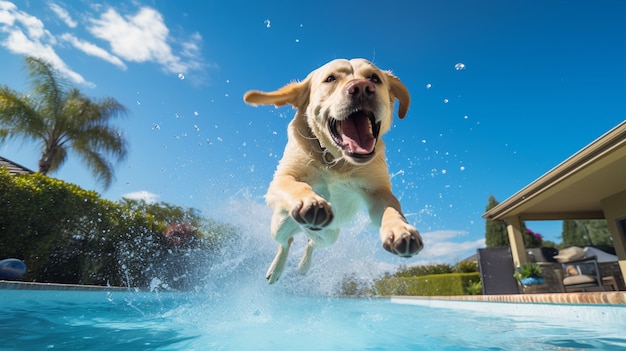 Foto grátis imagem de cão labrador retriever gerada por ai