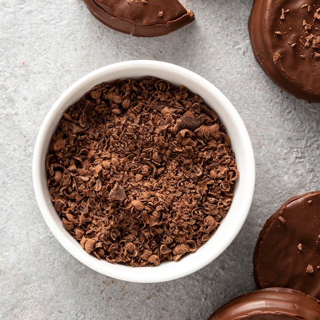 Imagem de close-up de deliciosos biscoitos alfajores