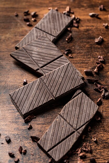 Imagem de close-up do conceito de barra de chocolate