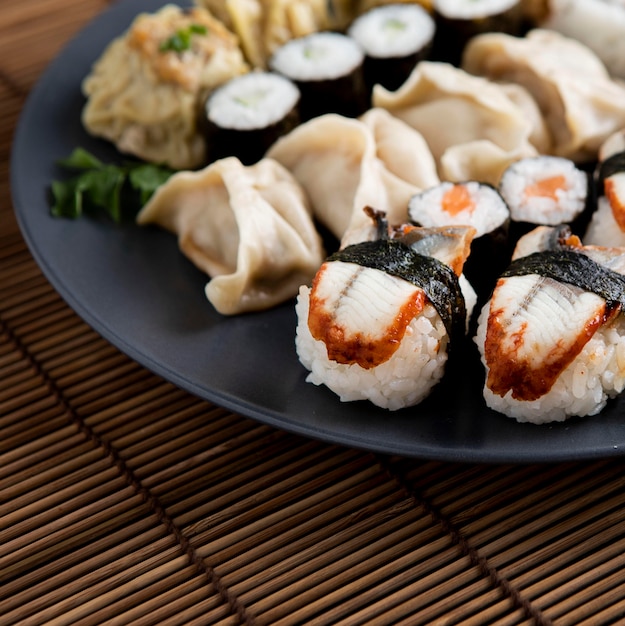 Imagem de close-up do delicioso conceito de sushi