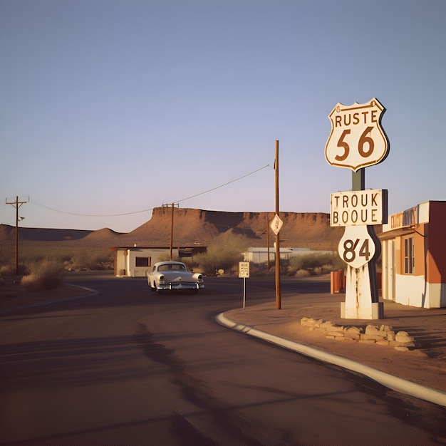 Foto grátis imagem de estilo vintage do sinal da rota 66 no arizona, eua