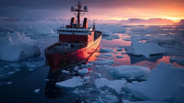 Imagem do barco gerada por Ai