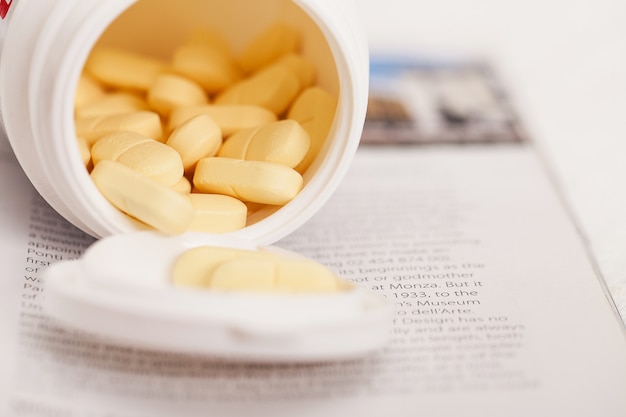 Imagem do close up de comprimidos da medicina