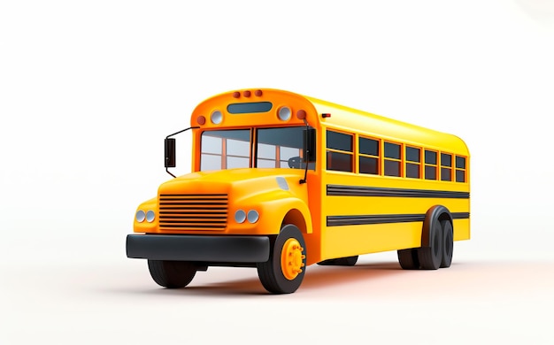 Foto grátis imagem do ônibus de brinquedo 3d isolado em um fundo branco