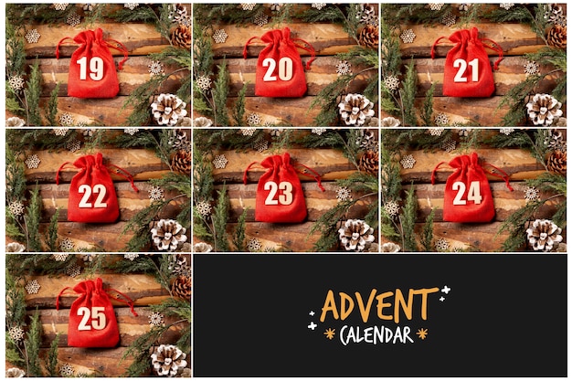 Foto grátis imagem e logotipo do calendário do advento