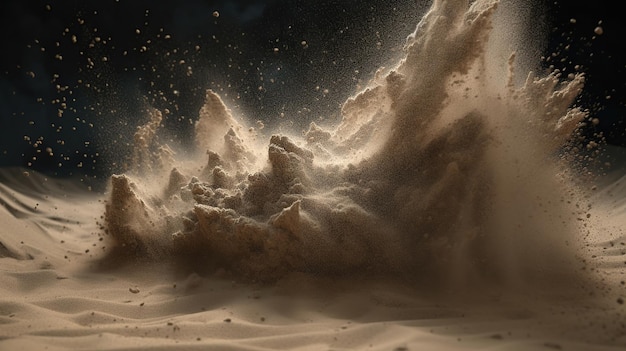 Imagem gerada por IA de explosão de pó de areia