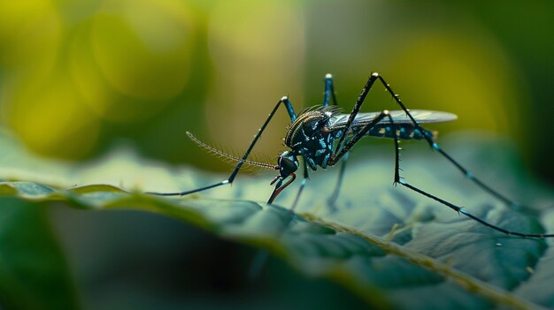 Imagens de perto de mosquitos na natureza