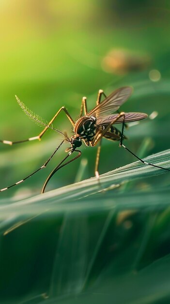 Imagens de perto de mosquitos na natureza