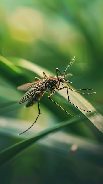 Imagens de perto de mosquitos na natureza