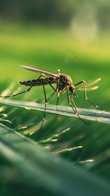 Imagens de perto de mosquitos na natureza