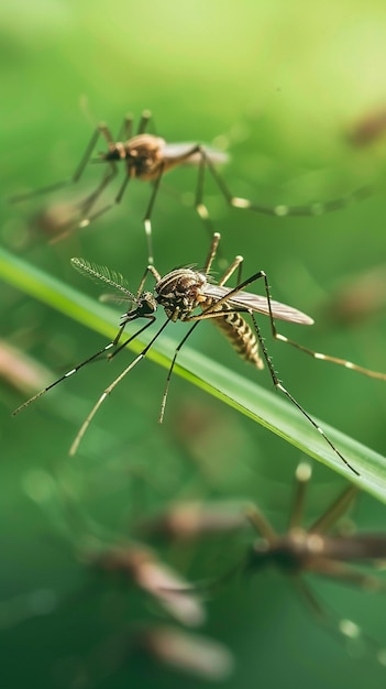 Imagens de perto de mosquitos na natureza