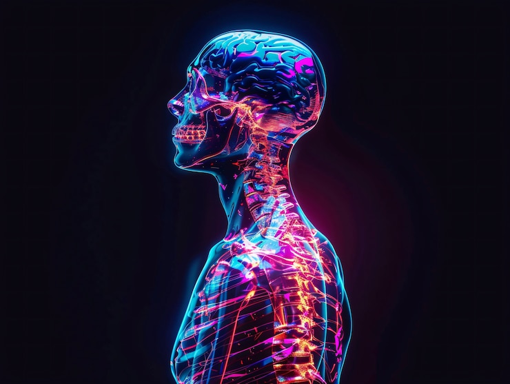 Foto grátis imagens que simulam raios-x com cores de néon