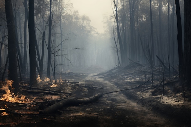 Foto grátis incêndios florestais devastando a natureza