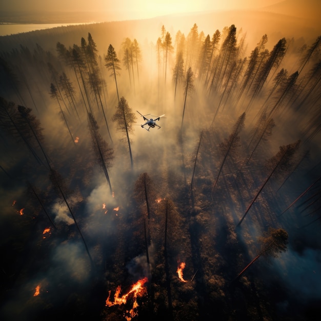 Foto grátis incêndios florestais e suas consequências para a natureza